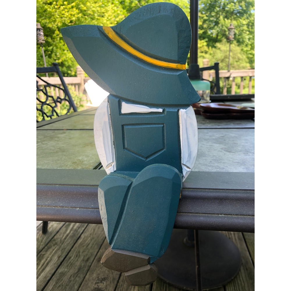 Farmhouse country boy shelf sitter blue vintage country cottage decor